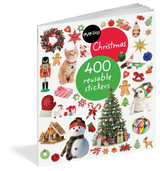 Hachette Book Groups Eyelike Stickers, Christmas features a festive cover with a cat, dog, snowman, and promises 400 reusable stickers.