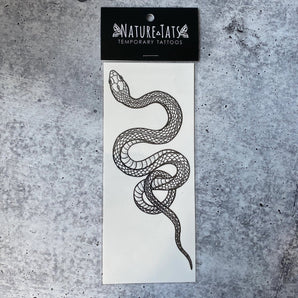 NatureTats Temporary Tattoo: A hand-drawn garden snake design by NatureTats.