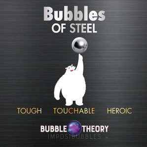 Copernicus Toys Bubbles of Steel: A white bear illustration shows the heroic, touchable bubbles perfect for STEM learning.