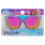 These lively Arkaid Sunglasses by Sunstaches offer pink and purple glittery cat-eye frames with UV protection. The packaging highlights Disneys Frozen characters, emphasizing the stylish design and impact-resistant lenses.