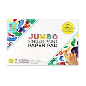 Bright Stripes Jumbo Finger Paint Pad: 25 glossy, acid-free sheets, 11x17, 100 GSM with colorful prints.