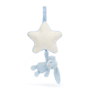 Jellycat, Musical Pull Bashful Bunny Blue