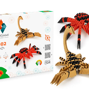 Hotaling Imports 3D Origami kit features Spider and Scorpion models with pre-cut shapes in a colorful box.