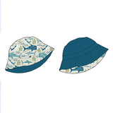 Emerson and Friends Bucket Hat: reversible with sea creatures on one side, solid teal on the other.