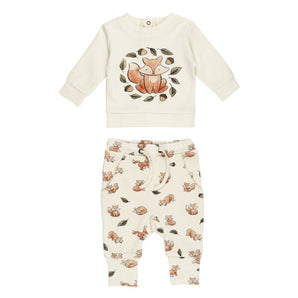 Organic Sweatshirt & Jogger Set, Foxy - Bumkins