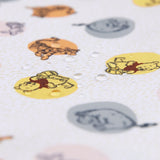 Close-up of water droplets on Bumkins Reusable Snack Bag, Large 2 Pack: Pooh Bear and Friends.