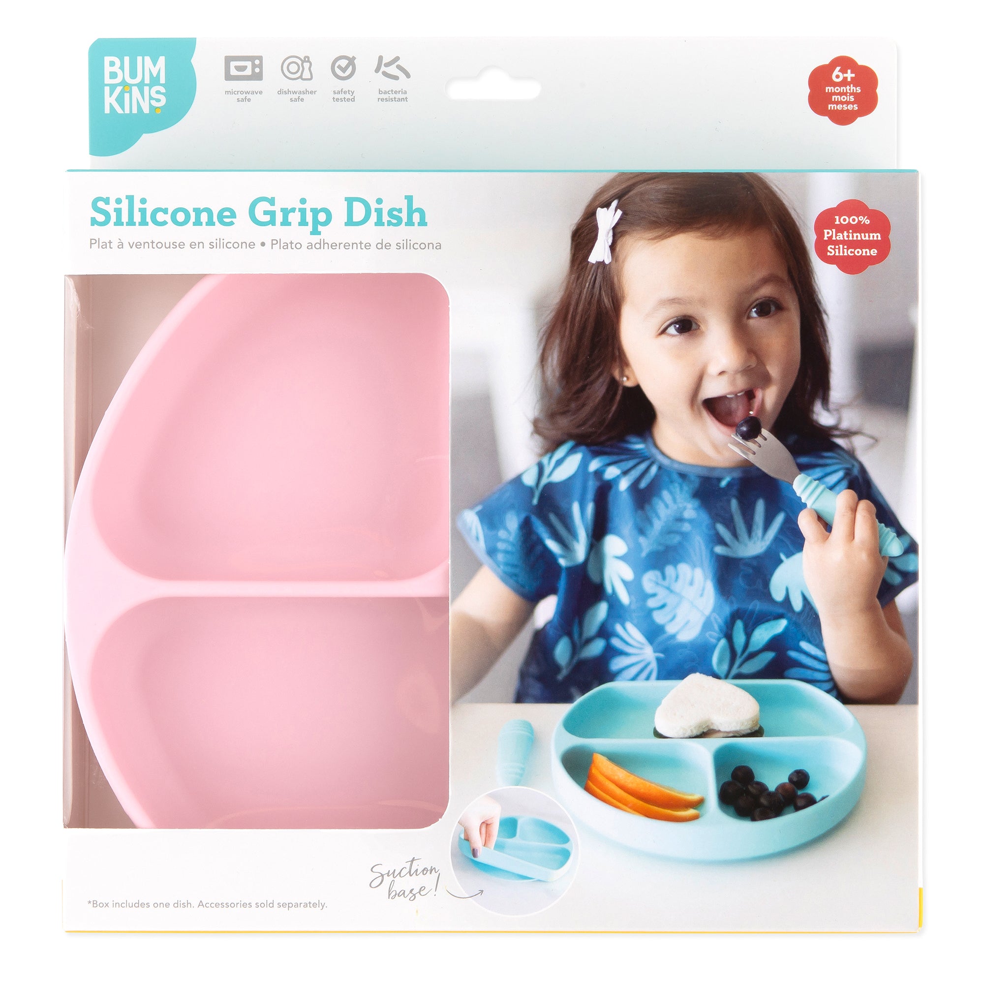 Bumkins Baby Silicone Grip Bowl: Pink