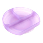 Bumkins Silicone Grip Dish in Purple Jelly has LFGB-grade silicone & 3 compartments for perfectly separated servings.