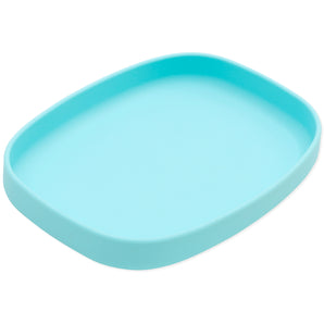 Bumkins Silicone Grip Tray: Blue, rounded edges, crafted from platinum silicone against a white background.