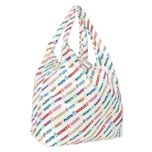 Bumkins Packable Tote Bag: Mickey & Friends Varsity features colorful names of Disney characters in various fonts.