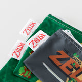 Three Bumkins reusable snack bags, The Legend of Zelda™ themed, with waterproof fabric and vintage game designs/logos.