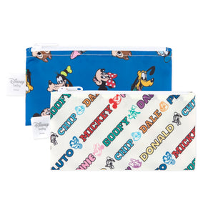 Bumkins Reusable Snack Bag, Small 2 Pack: Mickey & Friends MVP includes two colorful, waterproof snack bags featuring Disney characters.