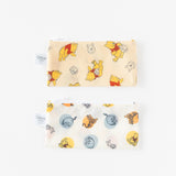 Bumkins Reusable Snack Bag, Small 2 Pack: Pooh Bear and Friends laid flat on a white background with one bag above the other.