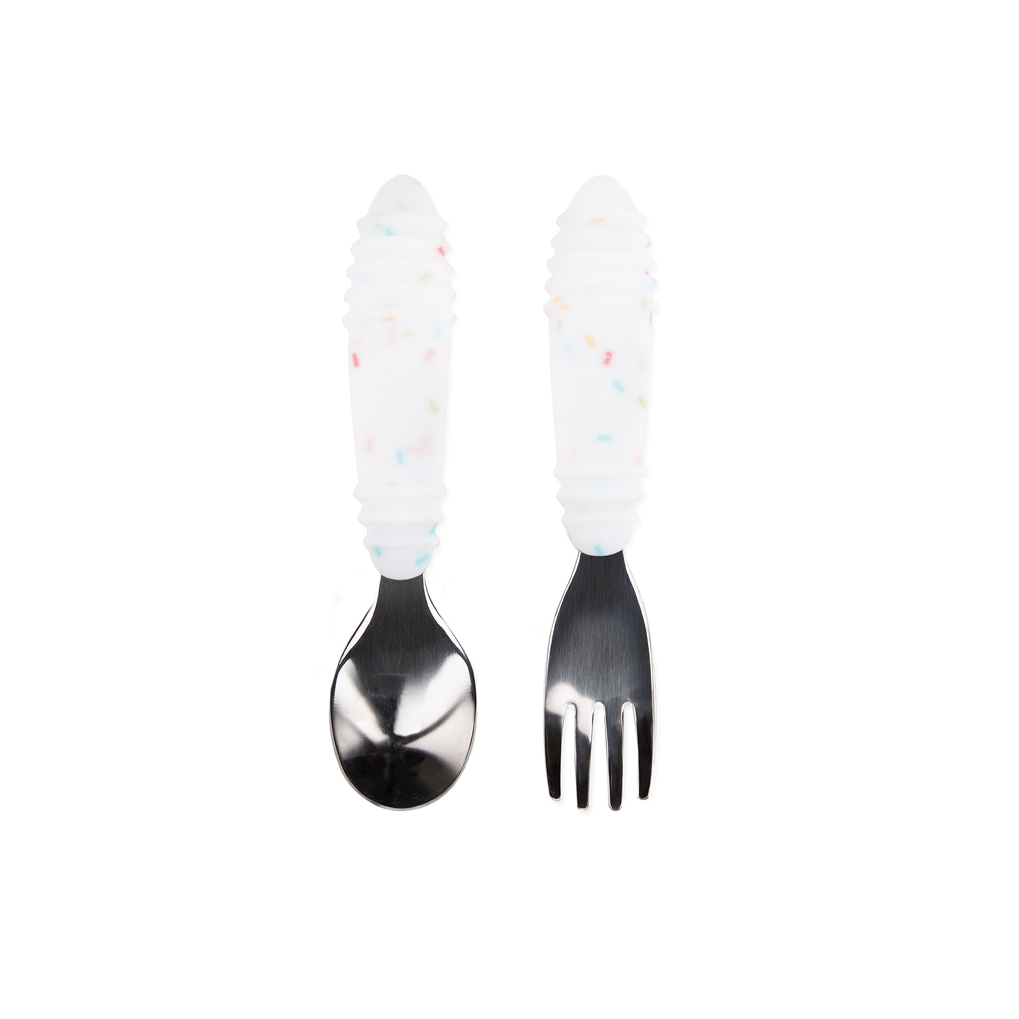 2PCS Lovely Baby Learning Spoons Utensils Set Adorable Toddler