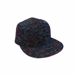 Storied Hats Lil Hat, Pride: Eco-friendly multi-colored speckled cap with a flat brim on a white background.