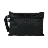 Bumkins Wet/Dry Clutch in Rich Black features dual zippers, a handle strap, and waterproof fabric.