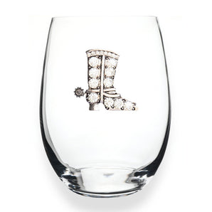 Stemless Wine Glass, Cowboy Boot