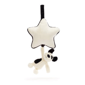 Jellycat, Musical Pull Black & Cream Puppy