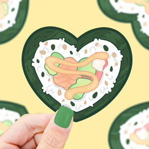 Vinyl Sticker, Sushi Heart