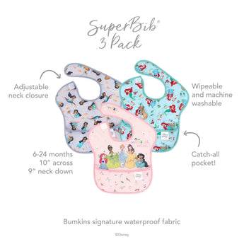 SuperBib® 3-Pack: Magical World, Ariel, and Jasmine - Bumkins