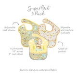 Bumkins SuperBib® 3 Pack: Happy Campers - Waterproof, adjustable neck, catch-all pocket for ages 6-24 months. Easy to clean!.