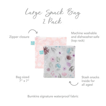 Reusable Snack Bag, Large 2-Pack: Floral & Lace - Bumkins