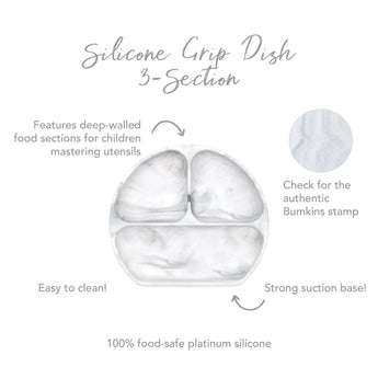 Silicone Grip Dish: Marble - Bumkins