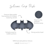 Silicone Grip Dish: Batman Gray - Bumkins