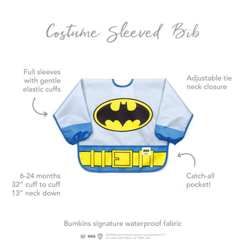 Sleeved Bib: Batman - Bumkins