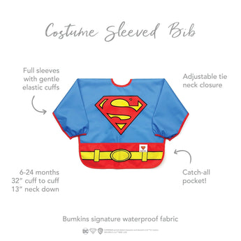 Sleeved Bib: Superman - Bumkins