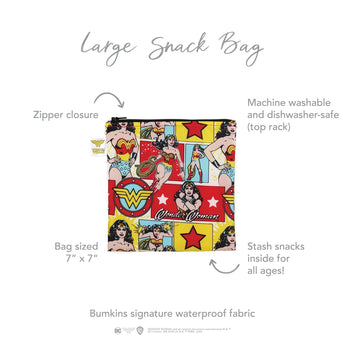 Reusable Snack Bag, Large: Wonder Woman - Bumkins