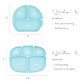 Silicone Grip Dish with Lid (5 Section): Blue - Bumkins