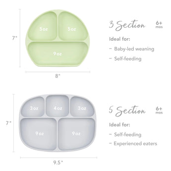 Silicone Grip Dish: Sage - Bumkins