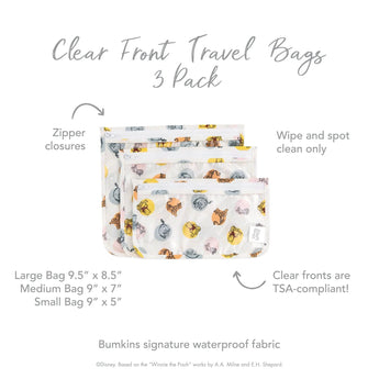 Clear Travel Bag 3-Pack: Winnie and Friends - Bumkins