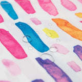 Colorful watercolor stripes design on Bumkins waterproof Reusable Snack Bag, Small 2-Pack: Watercolor & Brush Strokes.