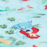 Ariel on waterproof fabric with seashells and creatures makes SuperBib® by Bumkins ideal for aquatic adventures.