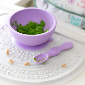 Silicone First Feeding Set: Lavender - Bumkins