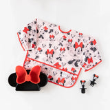 Bumkins Silicone Grip Dish features Minnie Mouse with a suction base and includes two tiny figurines.