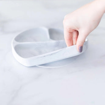 Silicone Grip Dish: Marble - Bumkins