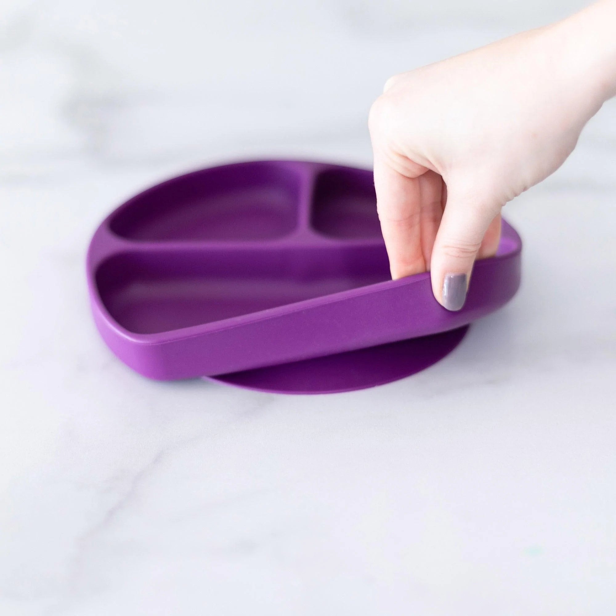 Silicone Grip Dish: Purple