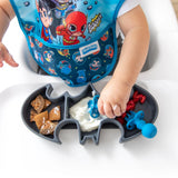 Silicone Grip Dish: Batman Gray - Bumkins