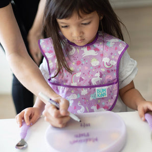 Silicone Grip Dish with Lid (3 Section): Lavender - Bumkins