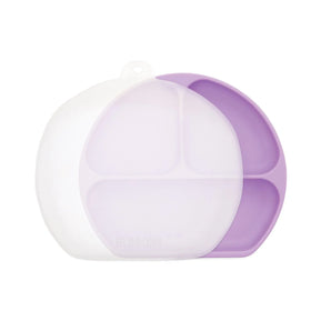 Silicone Grip Dish with Lid (3 Section): Lavender - Bumkins