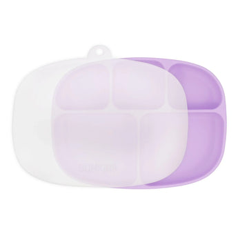 Silicone Grip Dish with Lid (5 Section): Lavender - Bumkins