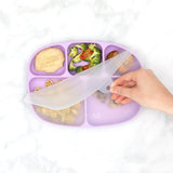 Silicone Grip Dish with Lid (5 Section): Lavender - Bumkins