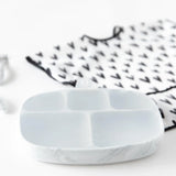 Silicone Grip Dish with Lid (5 Section): Marble - Bumkins