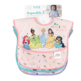 Bumkins offers a SuperBib 3-Pack: Magical World, Ariel, and Jasmine, waterproof Disney Princess bibs.