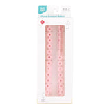 Bumkins Silicone Accessory Tether 2-Pack in pink, elegantly showcases circular beads through a clear window.