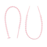 Two pink Bumkins Silicone Tethers: one hooked, one straight. Varied bead shapes on a white background in a 2-Pack set.