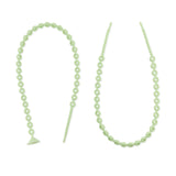 Two Bumkins Silicone Accessory Tethers in Sage, with circular links and teether ends, showcased on a white backdrop.